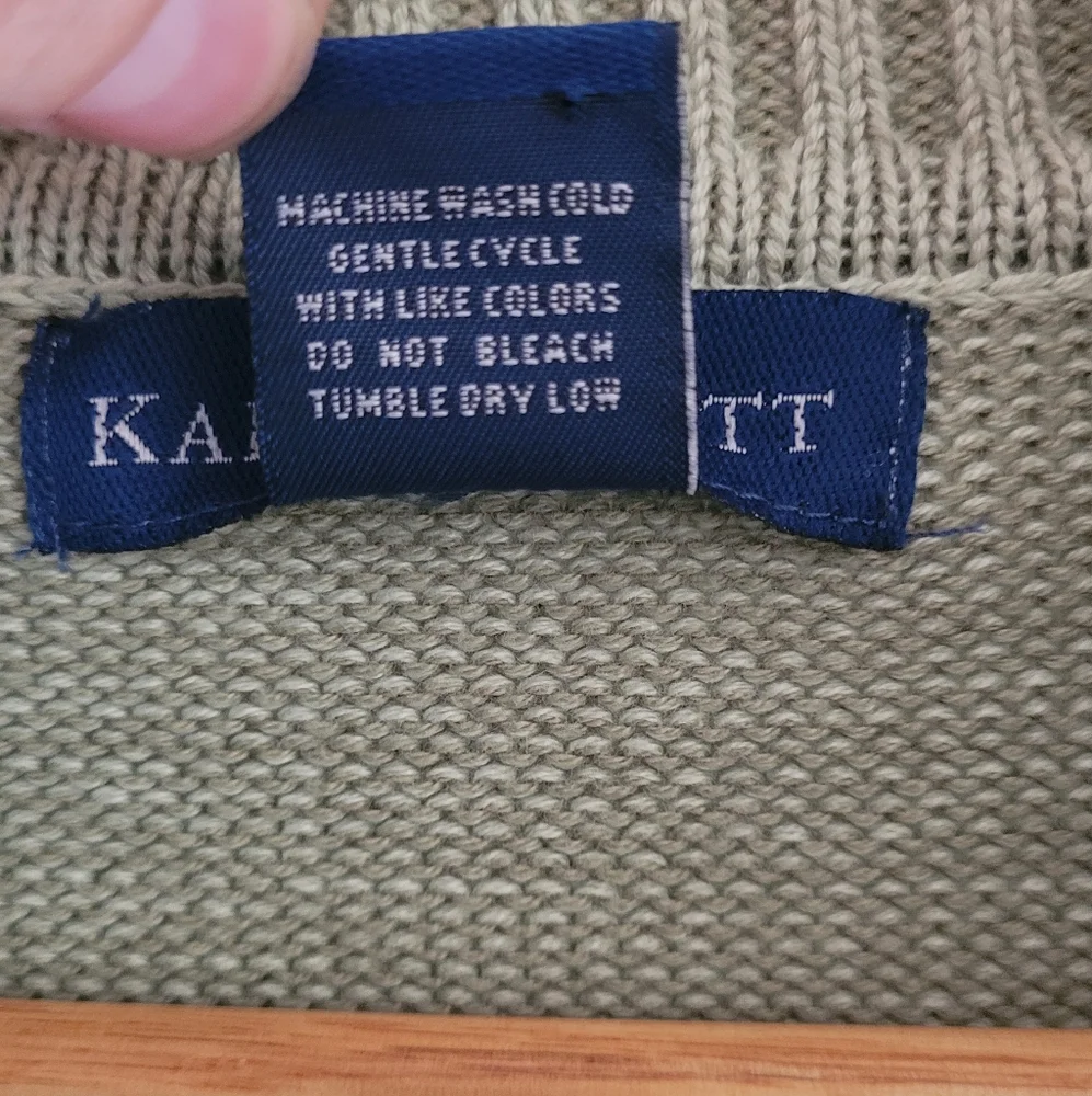 Vtg Karen Scott Cable Knit Quarter Zip Pullover Sweater, Women's XL, Sage Green
